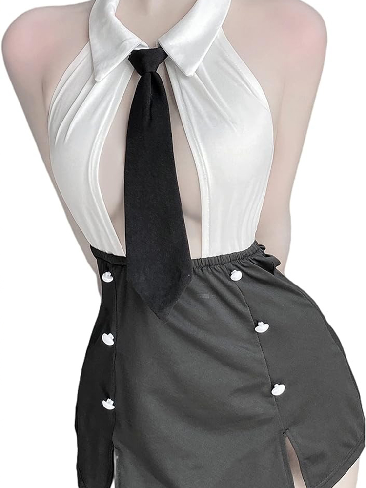 Lencerias Sexy Maid Cosplay Co - Turtleneck Bodysuit Office incelemesi ve fiyatı