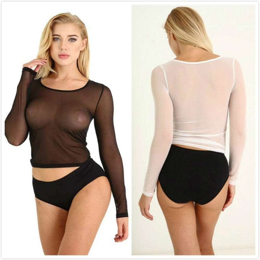 Sexy Women T Shirt See Through - Turtleneck Bodysuit Office incelemesi ve fiyatı