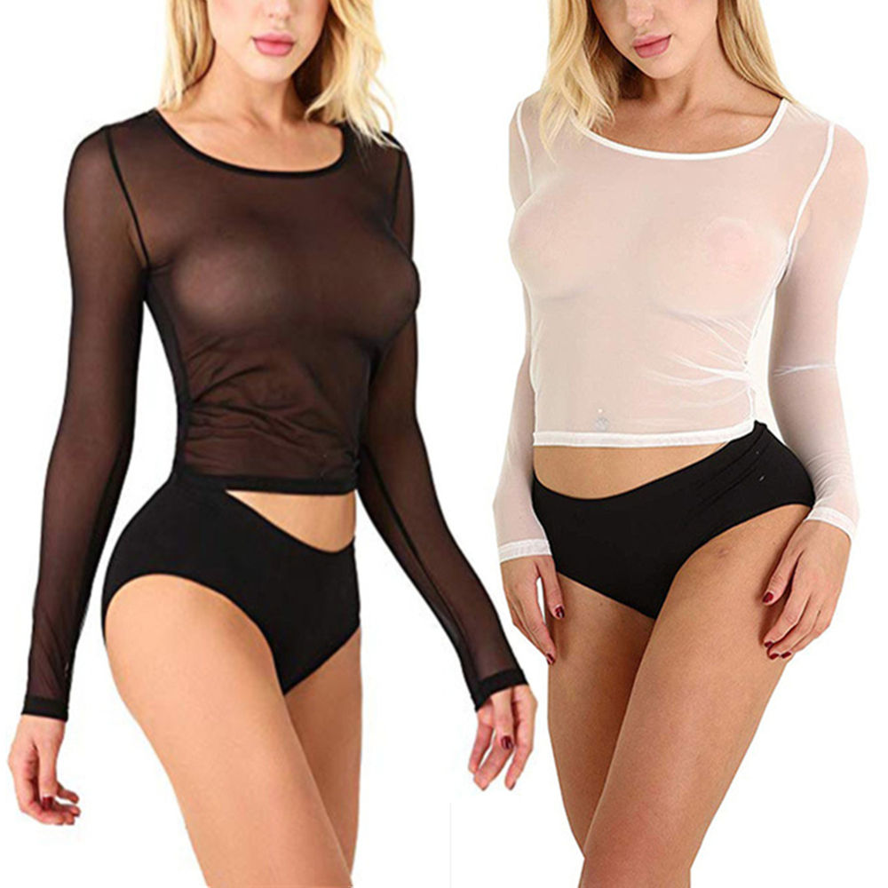 Sexy Women T Shirt See Through - Turtleneck Bodysuit Office incelemesi ve fiyatı