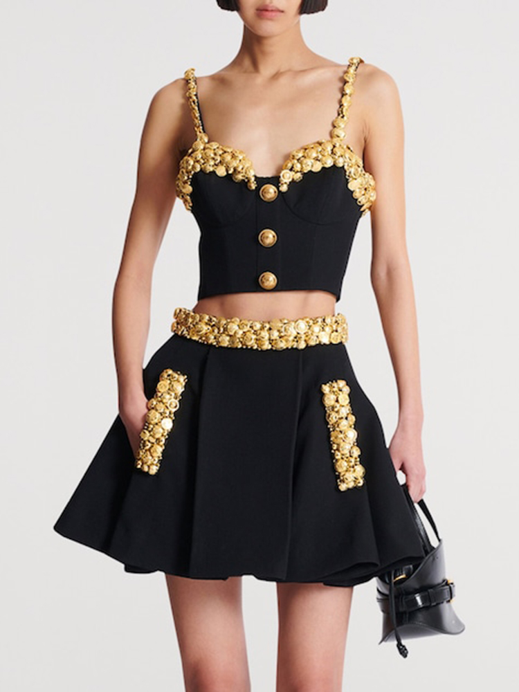 VC Black Two Piece Set Dress w - Women'S Formal Evening Wear Tops incelemesi ve fiyatı