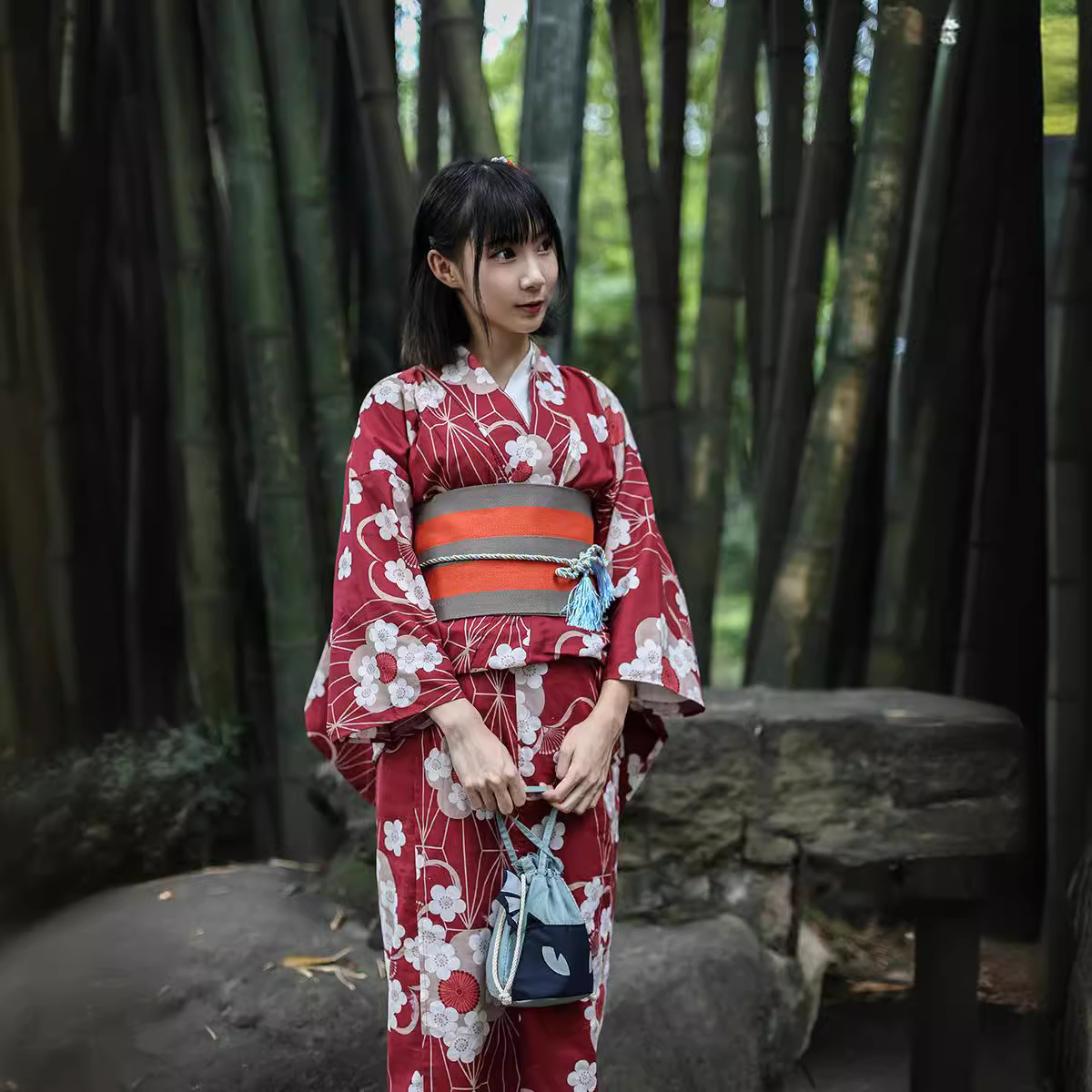 Red Japanese Yukata Kimono Fem - Japanese Women Formal Wear incelemesi ve fiyatı
