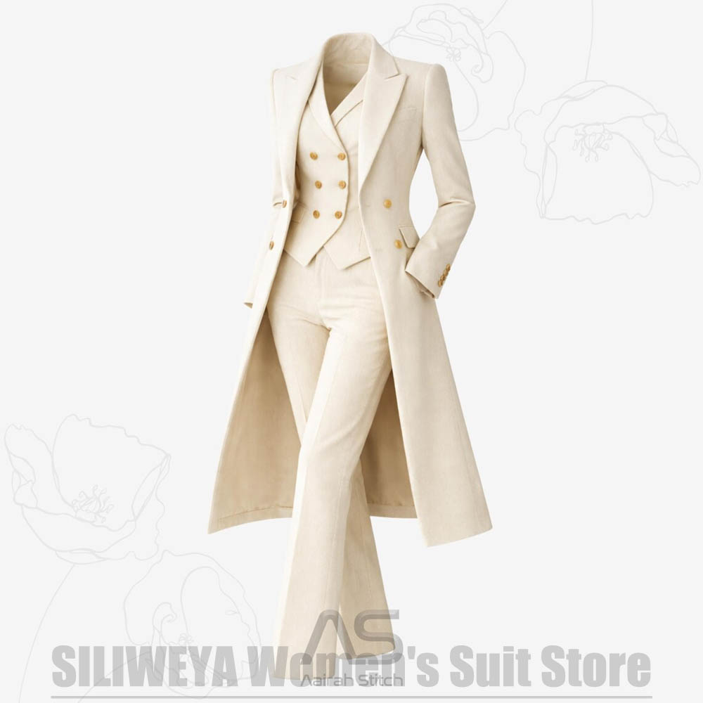 Women's Suit 3 Piece Double Br - Women Formal Wear Shirt And Pant incelemesi ve fiyatı