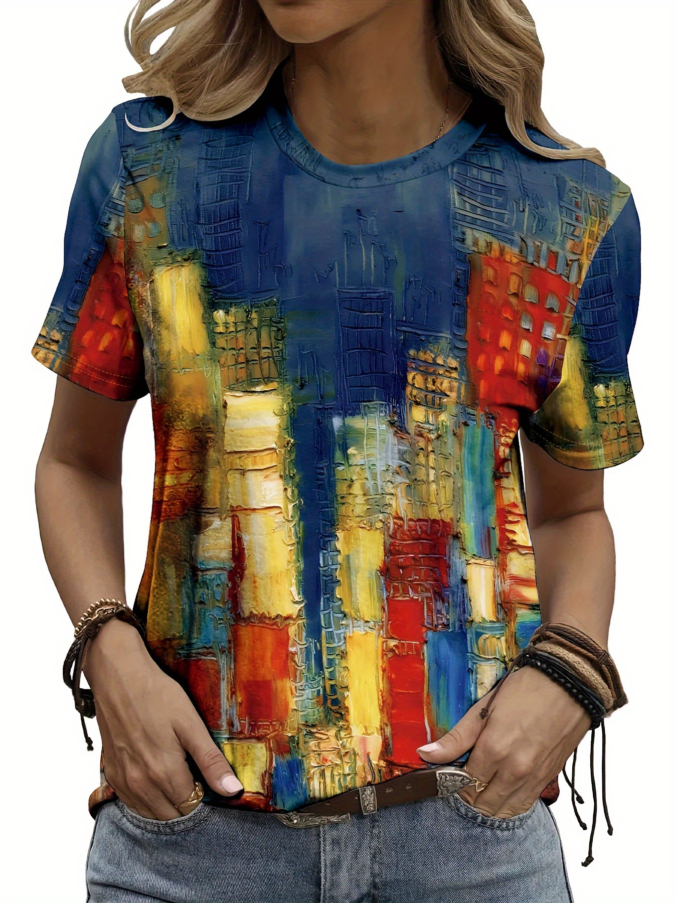 Vibrant Cityscape Women's Tee  - Women'S Formal Evening Wear Tops incelemesi ve fiyatı
