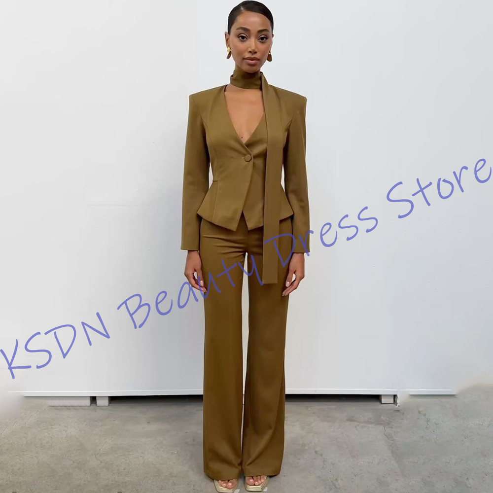 Elegant Camel Brown Women's 2- - Women Formal Wear Shirt And Pant incelemesi ve fiyatı